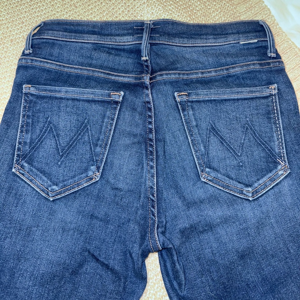MOTHER Women's Boot Cut Jeans in Deep Blue Denim - Picture 6 of 9